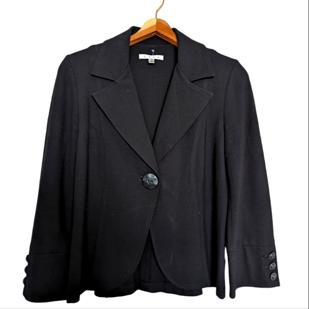 CAbi One Button Knit Blazer Black‎ Medium